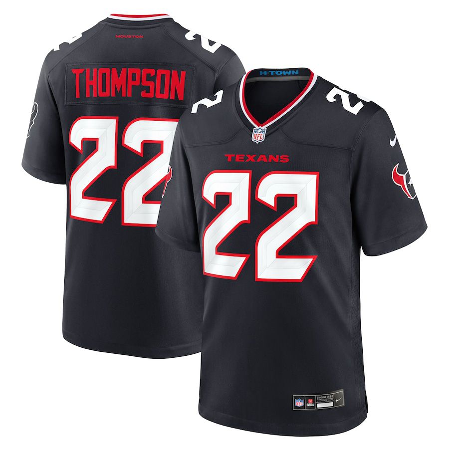 Men Houston Texans #22 Josh Thompson Nike Navy Team Game NFL Jersey